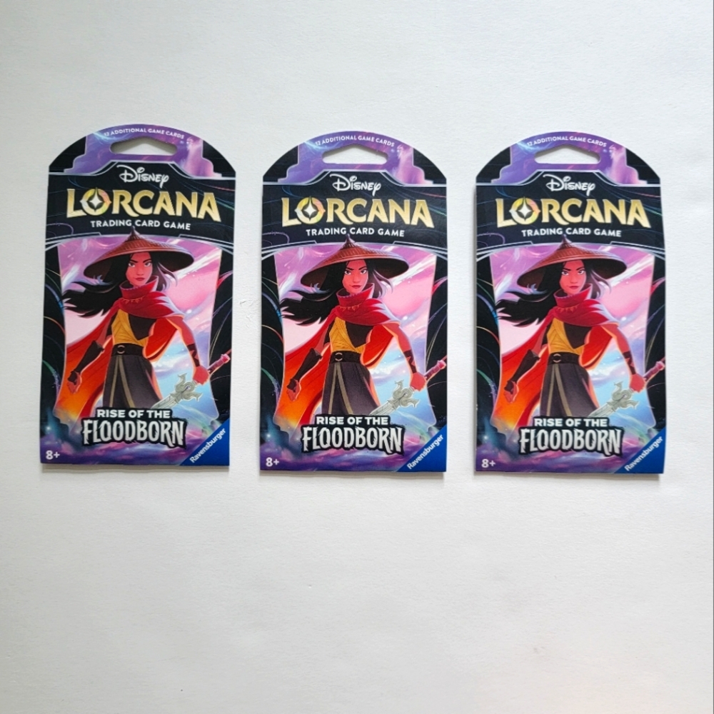 Disney Lorcana Floodborn booster packs, 3 new sealed boosters